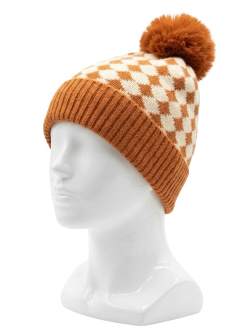 Be Clever Snow Wishes Pom Pom Beanie, Rust (NWT) (Size: OSFM)